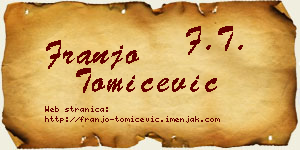 Franjo Tomićević vizit kartica